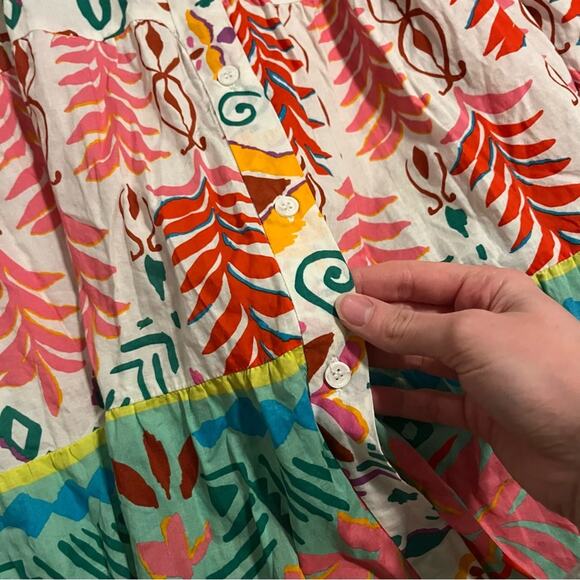 Zara Multicolor Otomi Floral Print Oversized Shirt Dress - Picture 6 of 9